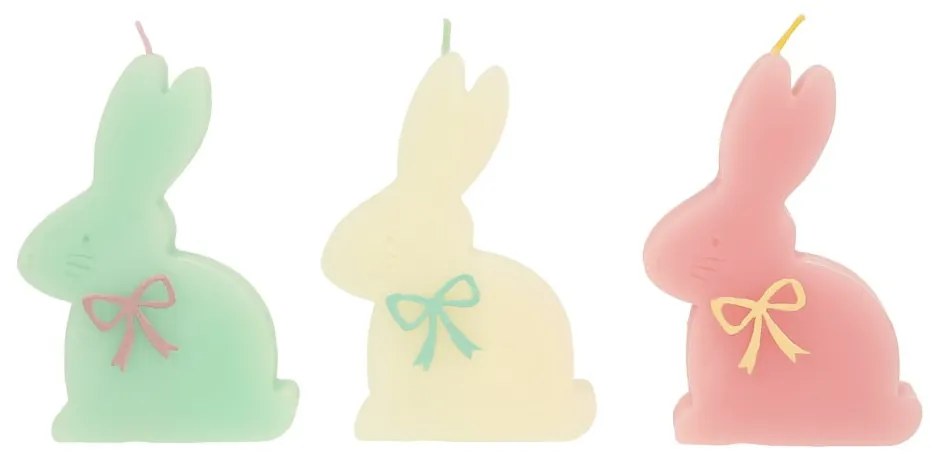 Gyertya készlet 3 db-os égési idő 2 ó húsvéti mintával Bunny – Meri Meri