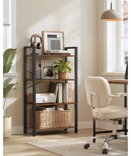 NAVARO könyvespolc barna/fekete