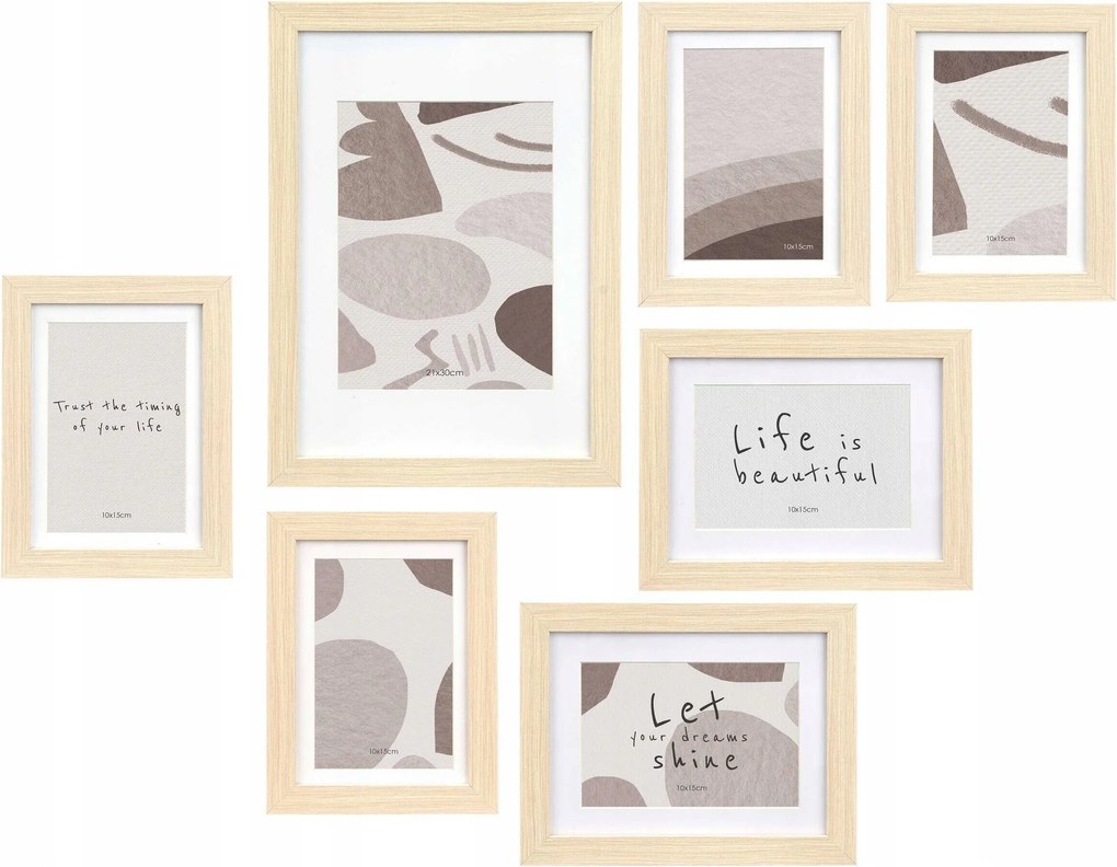 Fali Képkeret Bézs Falikép 7 Keret Multirama 25 X 35 CM