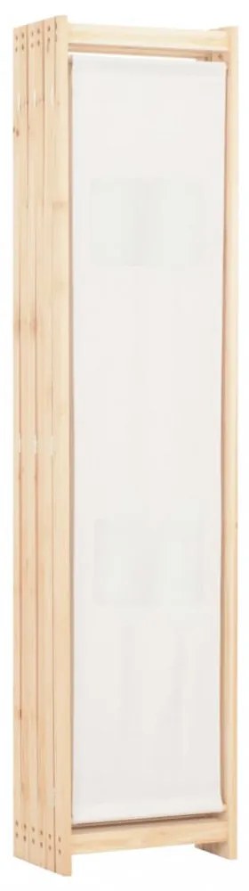 krémszínű 6-paneles szövetparaván 240 x 170 x 4 cm