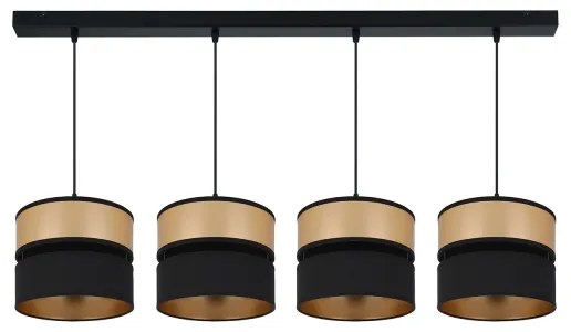 Brilagi - Csillár zsinóron ROYAL 4xE27/15W/230V fekete/arany