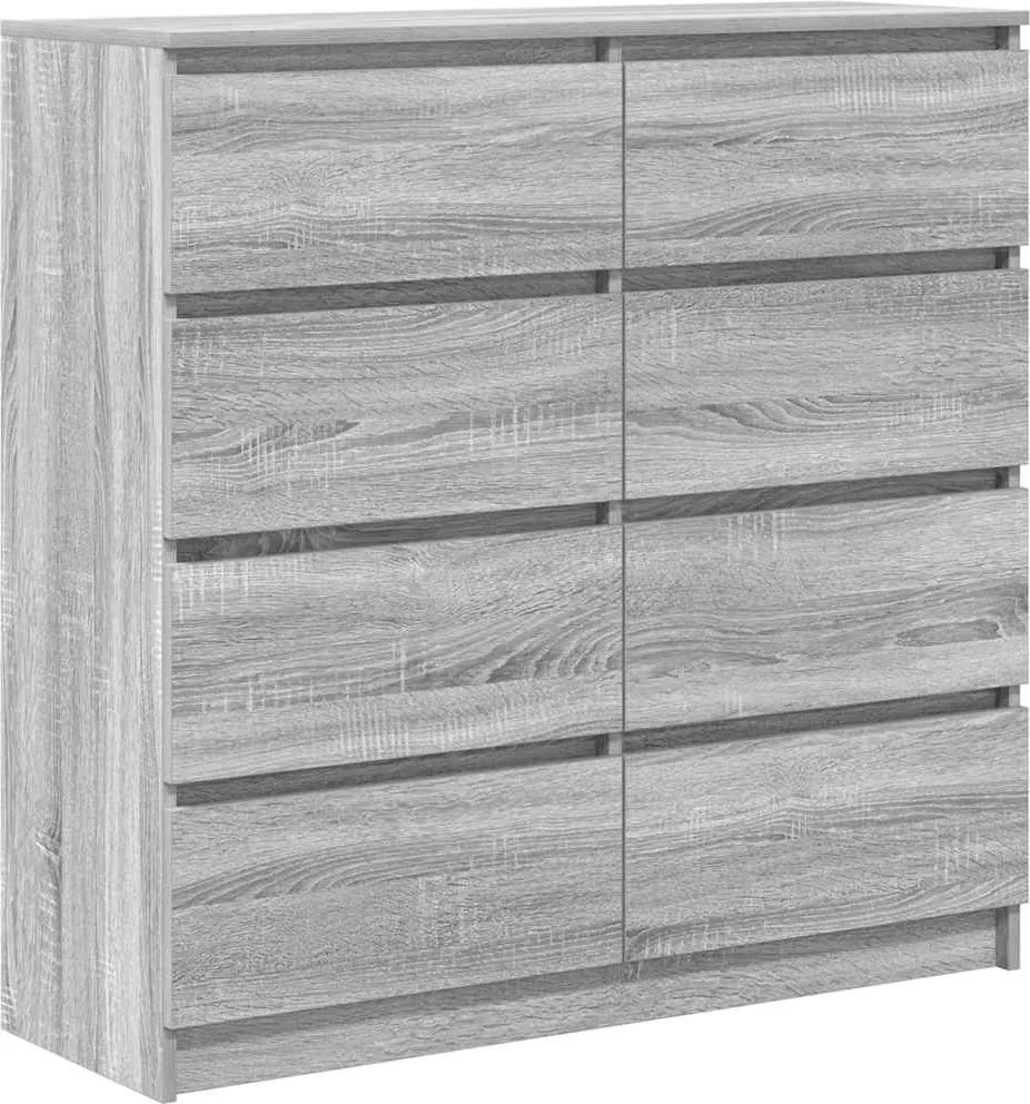 vidaXL szürke sonoma színű szerelt fa tálalószekrény 100x35x99 cm