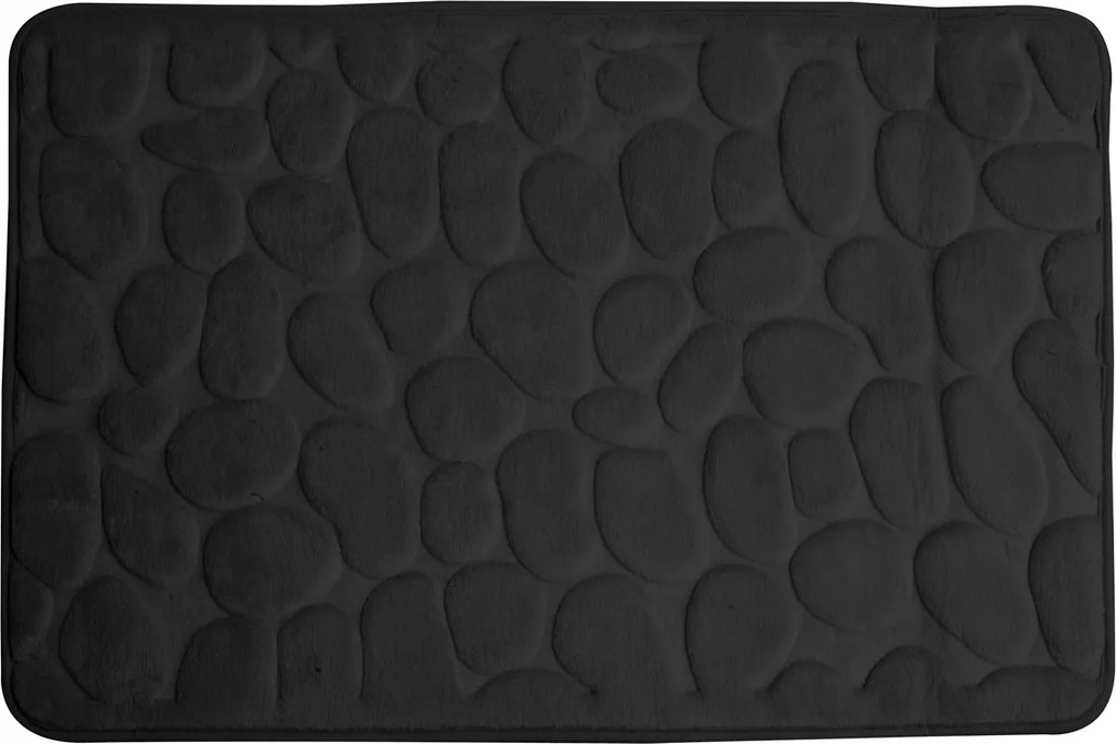 Szőnyeg Fürdőszobaszőnyeg Kövek Mintás Fekete 50x80 Csúszásgátló LDY-63