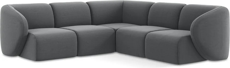 Szürke bársony sarokkanapé Lani – Makamii