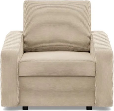 Zeus fotel, döntött kartámasz, kordbársony, bonell töltet, bézs