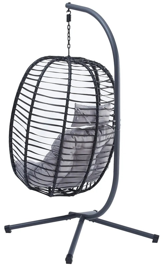 Autronic Függőszék, fém, polirattan, szürke, AZ-V1289 SzÜRKE