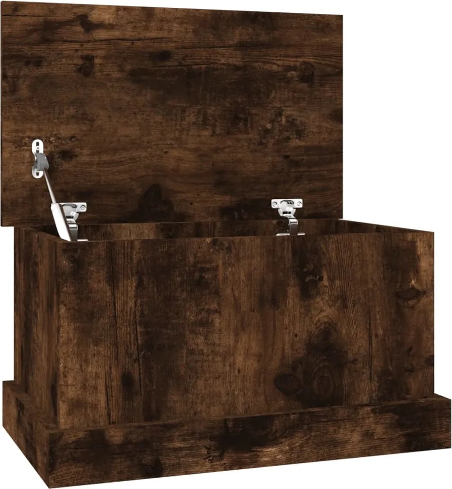 vidaXL füstös tölgy színű szerelt fa tárolóláda 50x30x28 cm