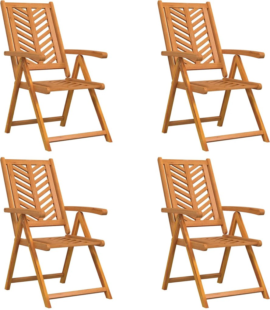 vidaXL Kerti Szék 4 pcs Barna 57 x 72 x 109 cm Tömör Akácfa