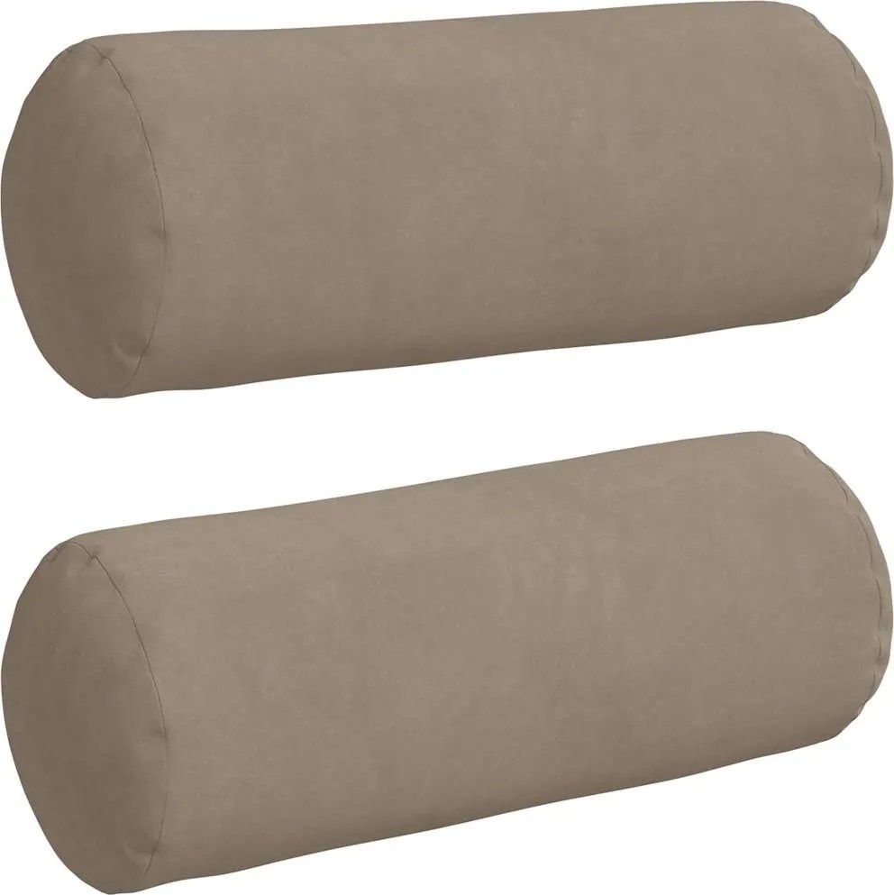 vidaXL Hengerpárnák 2 pcs Tópszínű Ø 15 x 40 cm Mikroszálas Szövet