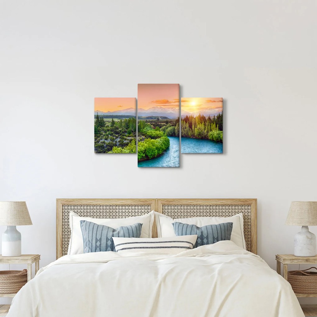 Kép - Erdei hegyvidéki táj (90x60 cm)