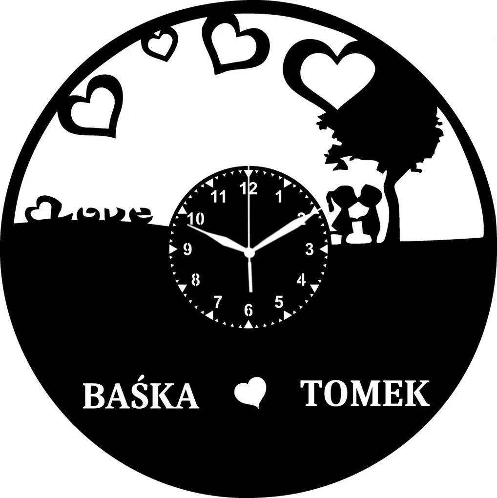 Dekoratív Falióra Személyre szabott Pároknak Névre szóló Ajándék 35 cm