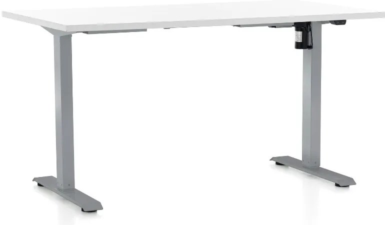 Állítható magasságú asztal OfficeTech A, 120 x 80 cm, szürke alap, fehér