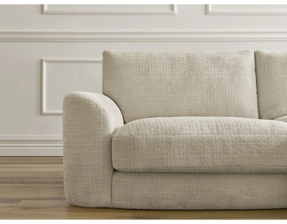 Bézs zsenília sarokkanapé (jobb oldali-heverő résszel) Leonore – Bobochic Paris