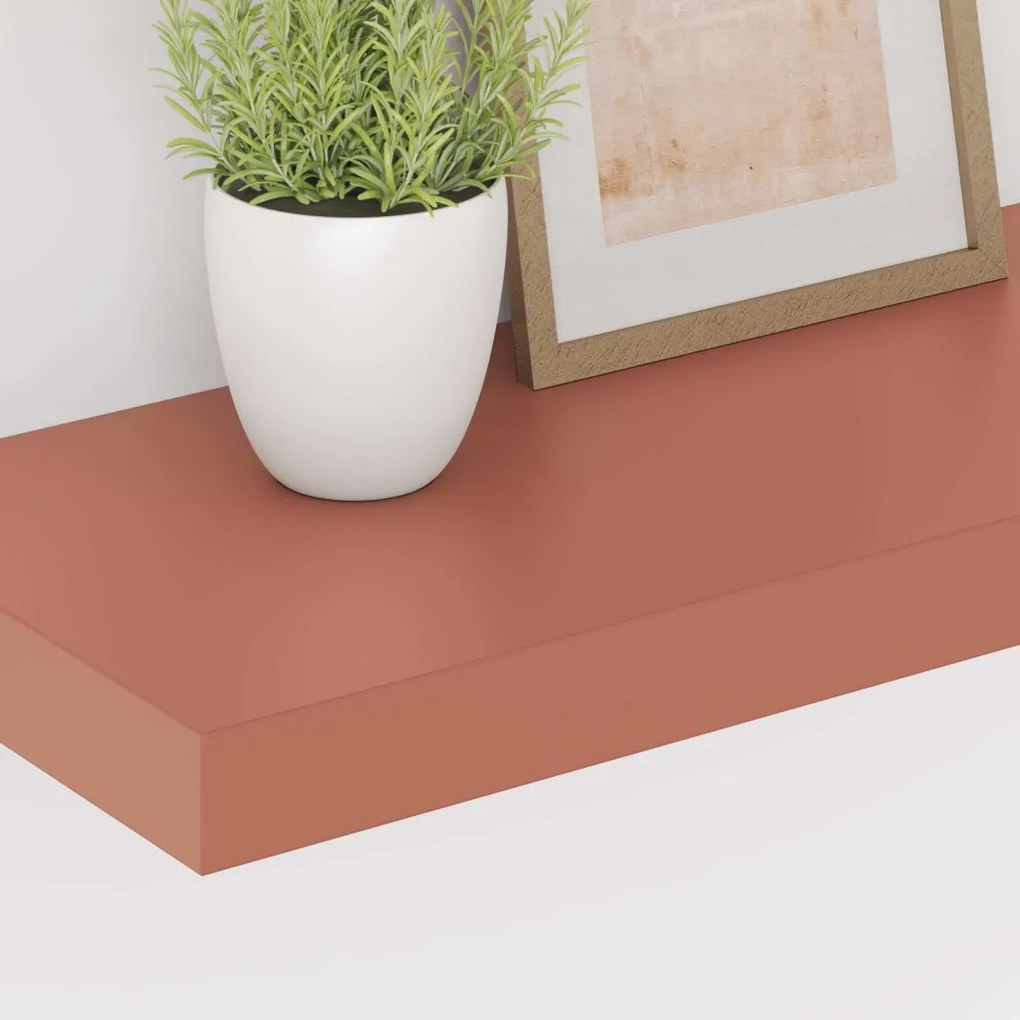 vidaXL Falpolc Falra szerelhető tárolóval Piros 50 x 23 x 4 cm Faanyag