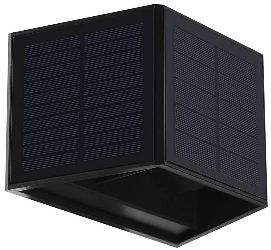 Milagro LED Napelemes fali lámpa WINGS LED/2W/1200 mAh 3,7V 3000K IP54 fekete MI2142