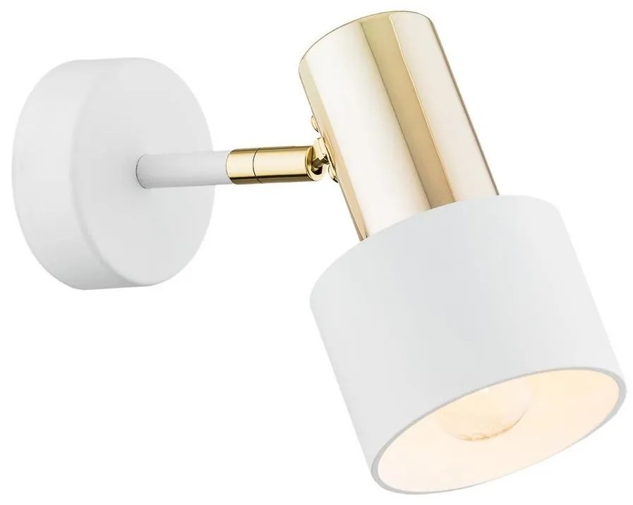 Argon Argon 4264 - Fali spotlámpa DORIA 1xE27/15W/230V fehér/sárgaréz AR4264