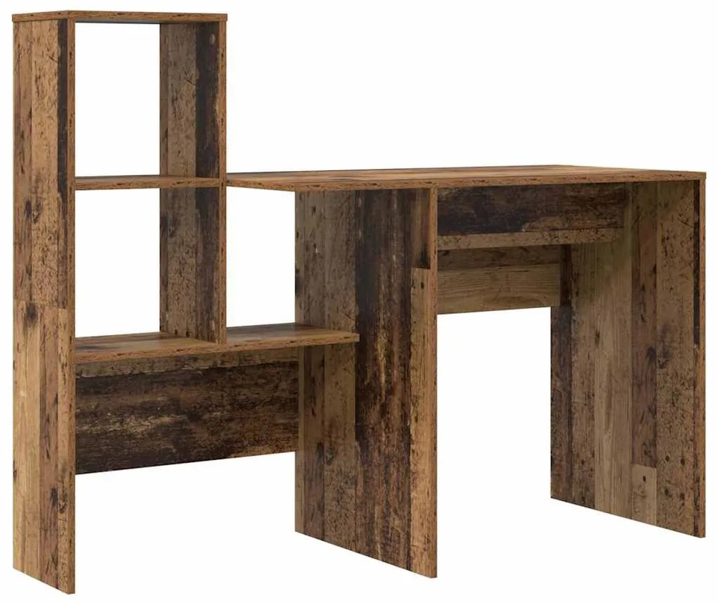 Asztal fiókkal polcokkal Régi fa 131.5 x 50 x 106.5 cm Faanyag
