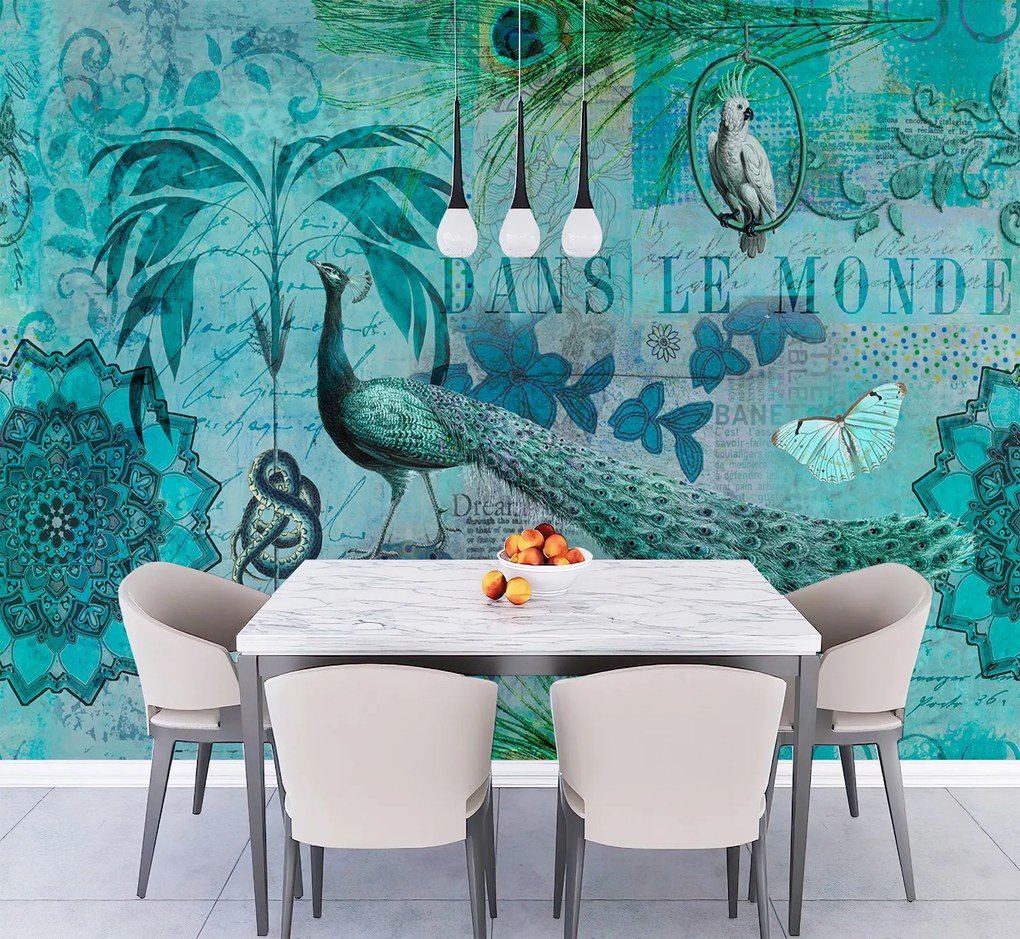 Gario Fotótapéta Türkiz régi képeslap - Andrea Haase Anyag: Vlies, Méret: 150 x 105 cm