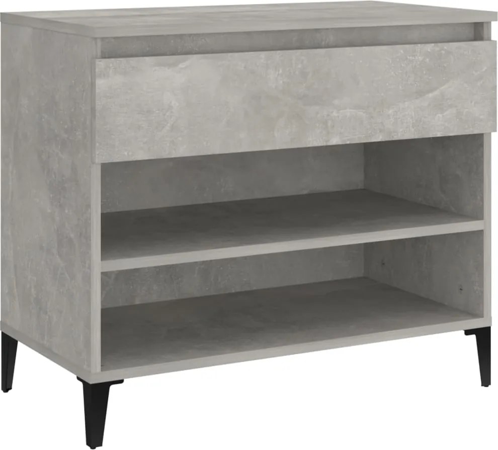 vidaXL betonszürke szerelt fa cipőszekrény 70x36x60 cm