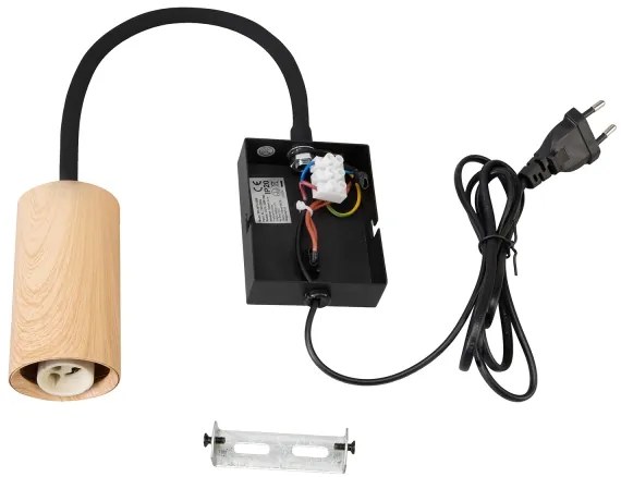 Brilagi - Állítható fali lámpa SELE 1xGU10/30W/230V fekete/tölgy dekor
