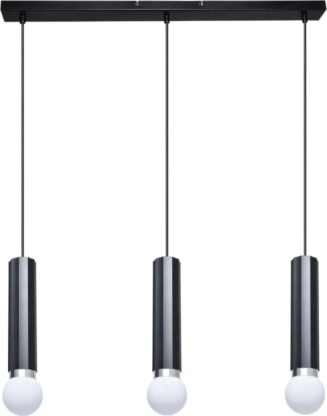 ITALUX PND-33849-3-BK MACERA Többágú Függesztett Lámpa Fekete E27 IP20
