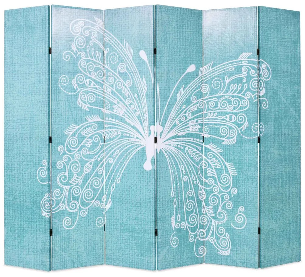 kék pillangó mintás paraván 228 x 170 cm