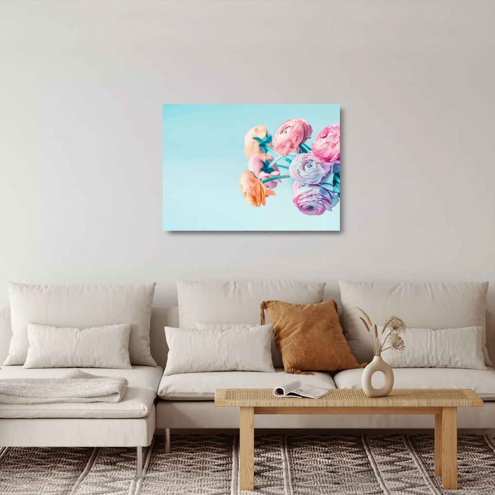 Kép - Virágok a vázában (üvegen) (70x50 cm)