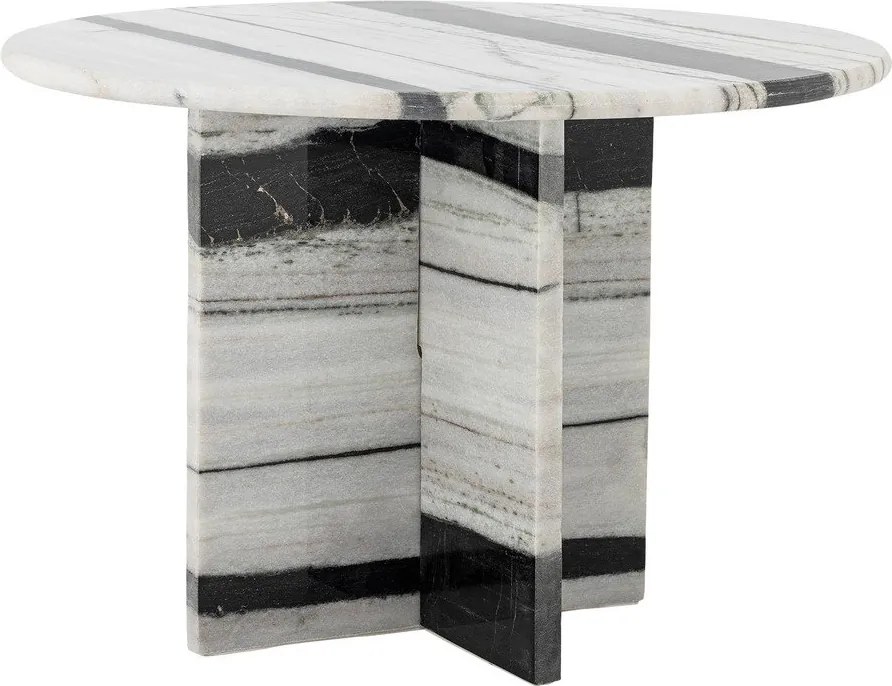 Fekete-fehér márvány kerek dohányzóasztal ø 61 cm Rosito – Bloomingville