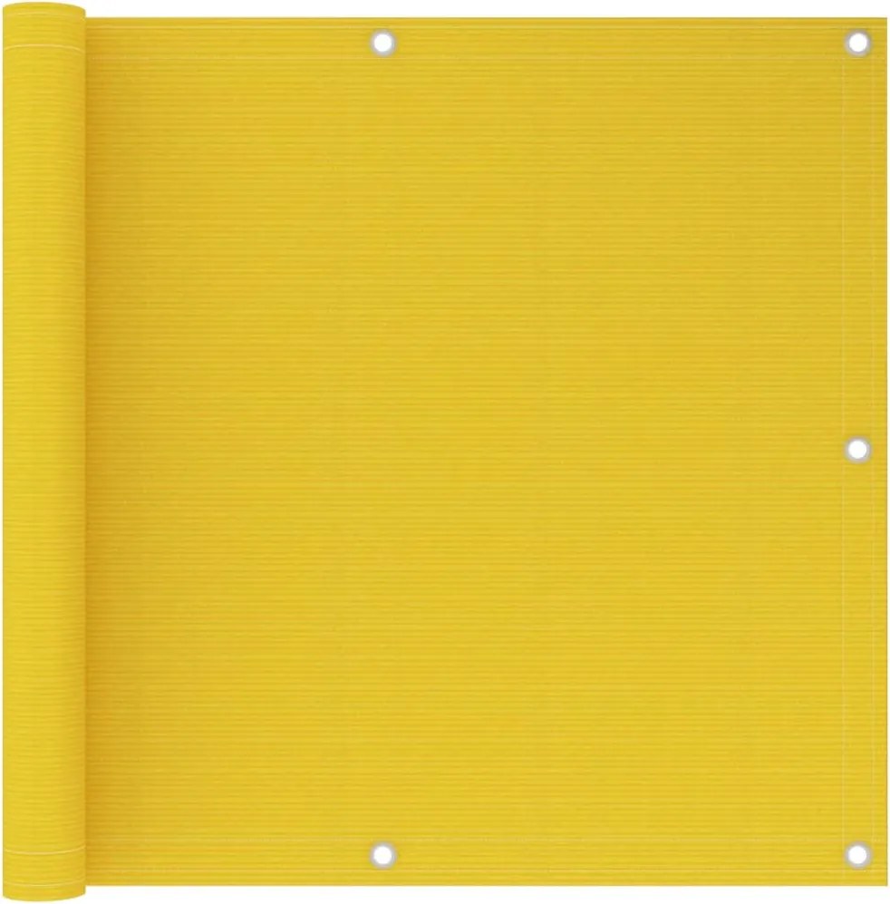 vidaXL sárga HDPE erkélyparaván 90 x 600 cm