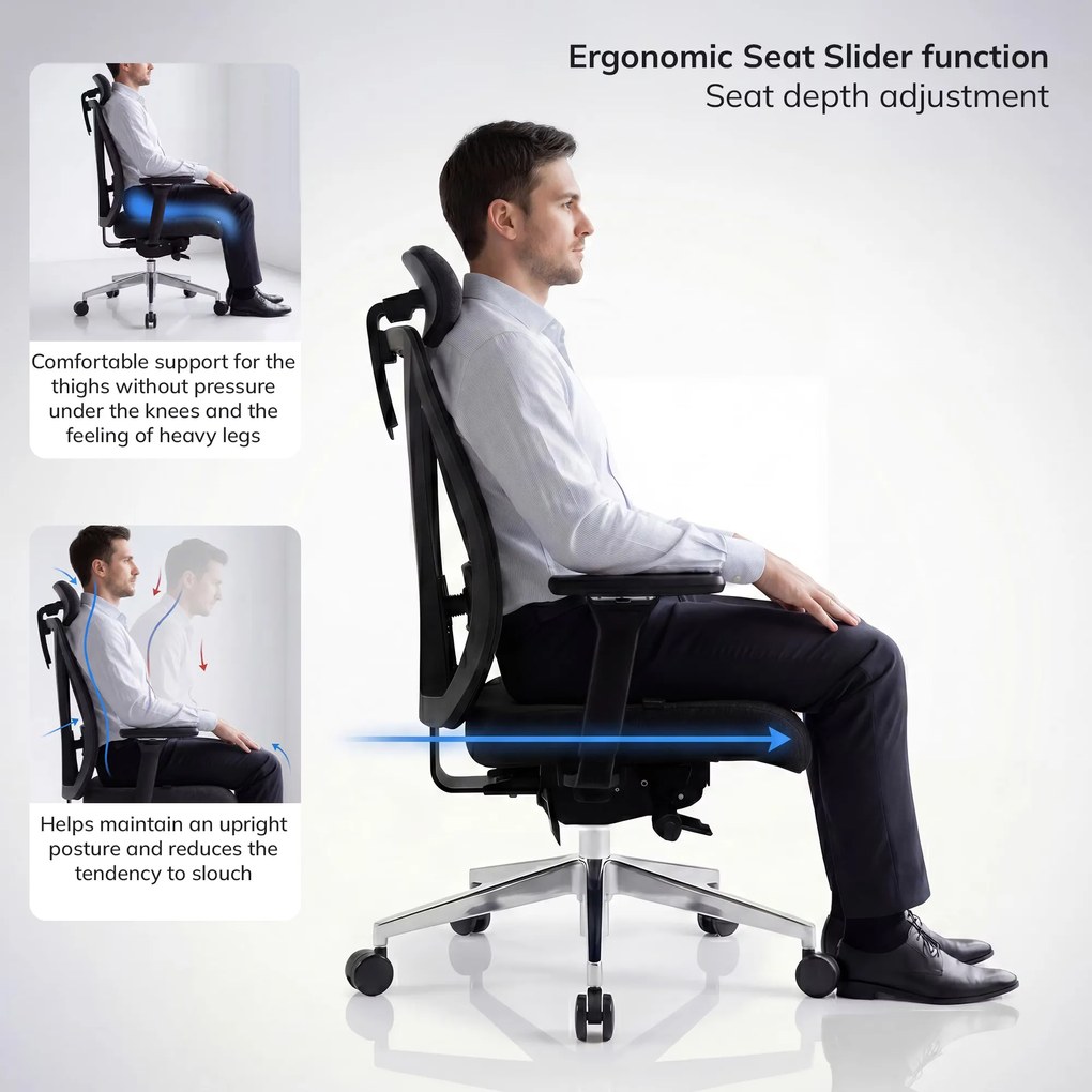 Ergonomikus irodai szék fekete VECTOR