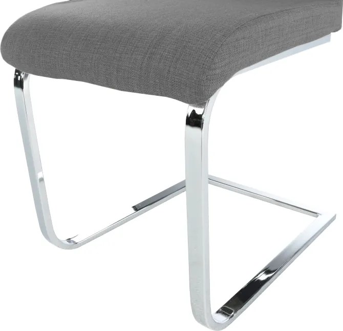 Étkezőszék, szövet sötétszürke/króm, AMINA