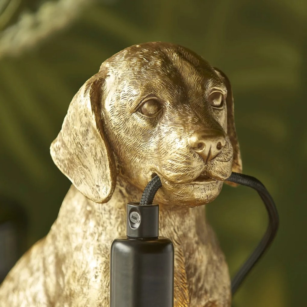 Endon modern asztali lámpa labrador puppy matt fekete arany end107364