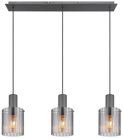 Globo 15904-3H - Csillár zsinóron TULIVAR 3xE27/40W/230V szürke