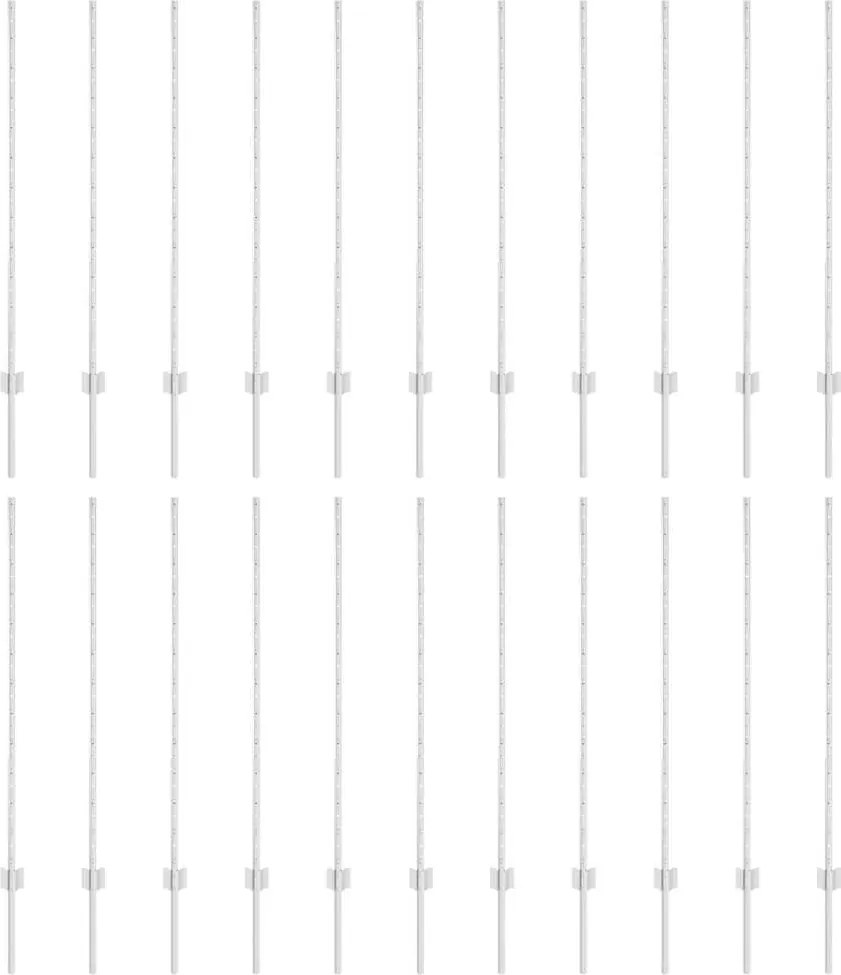 vidaXL Kerítésoszlop 22 pcs Ezüst 160 cm Acél