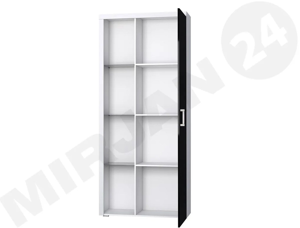 Polcos szekrény Magnolia MA2 (fehér + fényes fekete) (kék LED világítás). 1058278