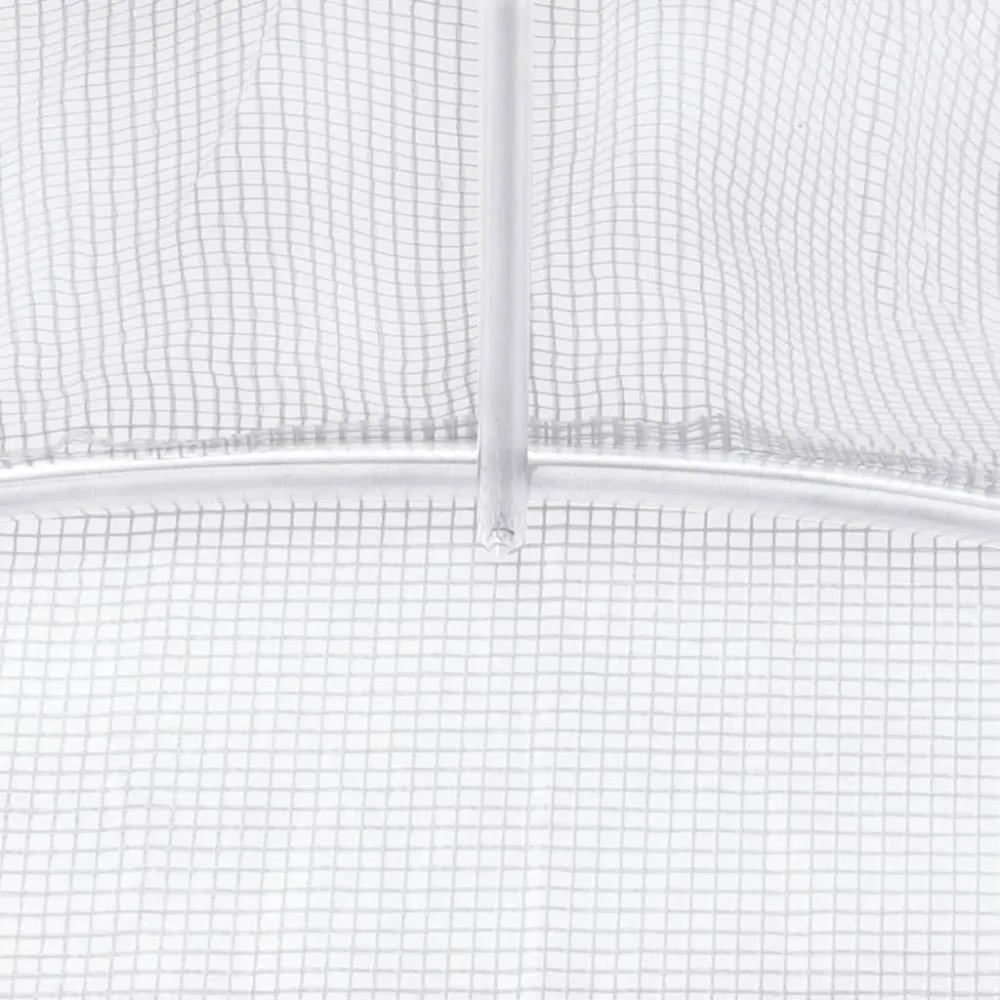 fehér acélvázas melegház 48 m² 12 x 4 x 2 m