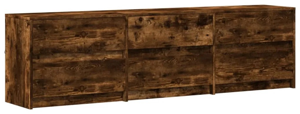 füstös tölgy színű szerelt fa LED-es TV-szekrény 180x34x50 cm