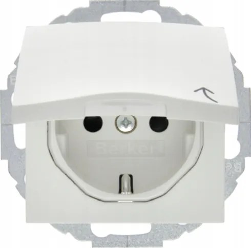 Hager Berker B.x Schuko aljzat fedéllel fehér fényes 47441909