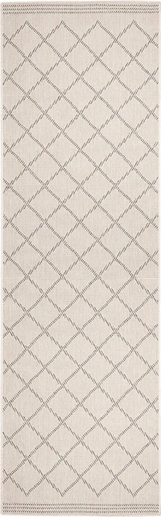 Szürke kültéri szőnyeg teraszra, zsinóros, 80x350cm