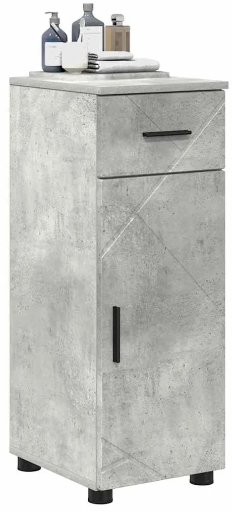 Fürdőszoba Székény fiókkal Beton szürke 30 x 35 x 80 cm Faanyag