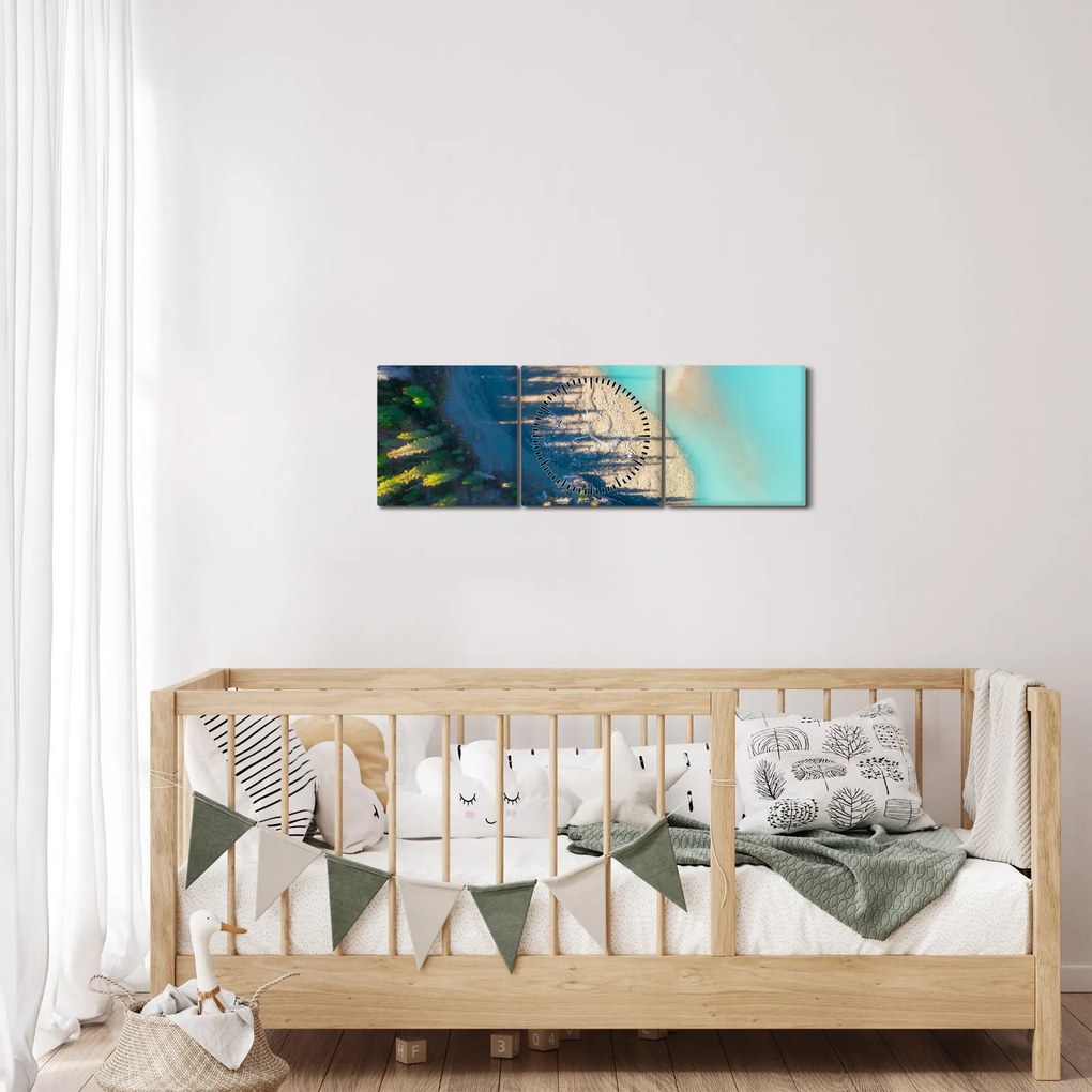 Kép - Kilátás a tóra (órával) (90x30 cm)