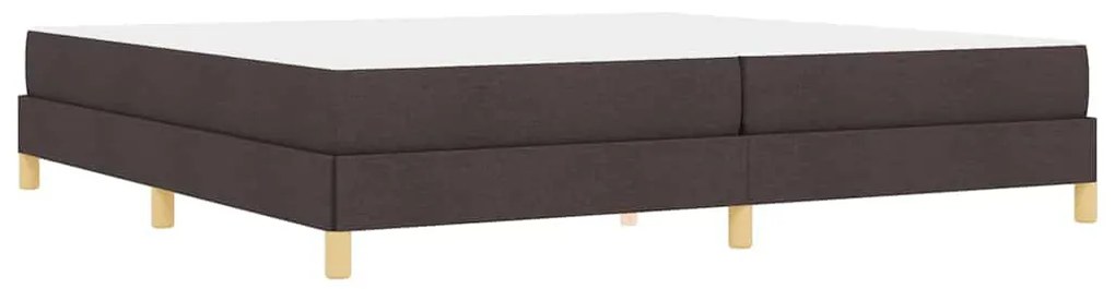 Boxrugós ágy Barna 200 x 200 cm Textil és mérnöki fa