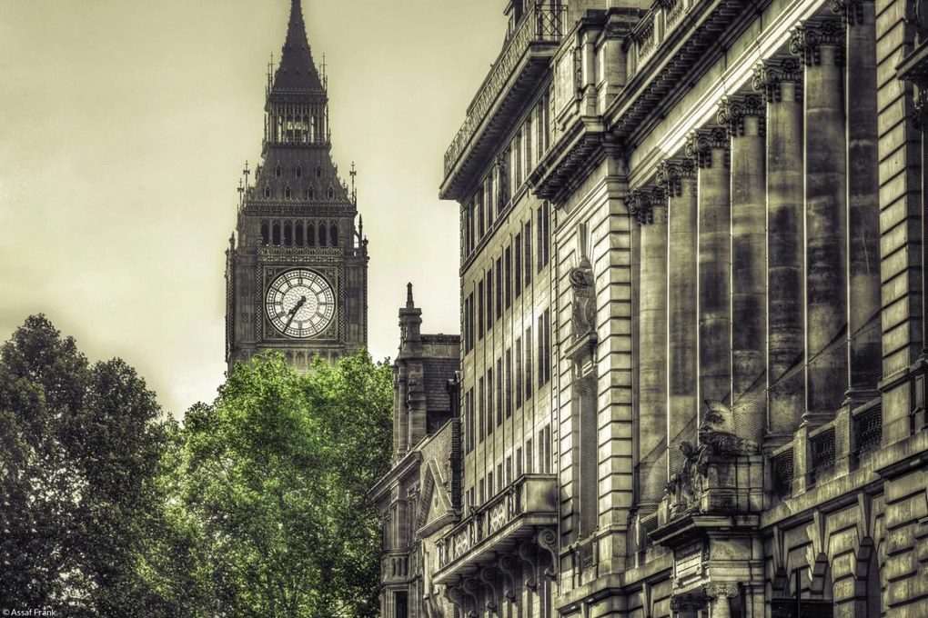 Poszter 30x20cm Kilátás a Big Benre a St James Parkból, Assaf Frank