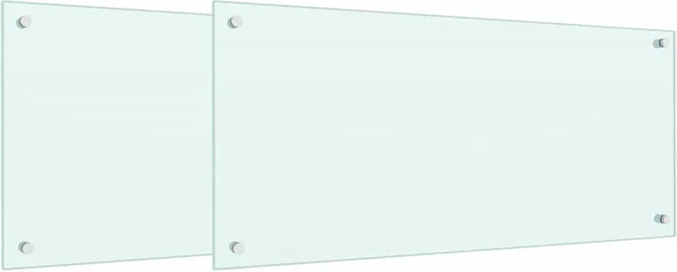vidaXL Konyhai splashback 2 pcs Fehér 90 x 40 cm edzett üveg