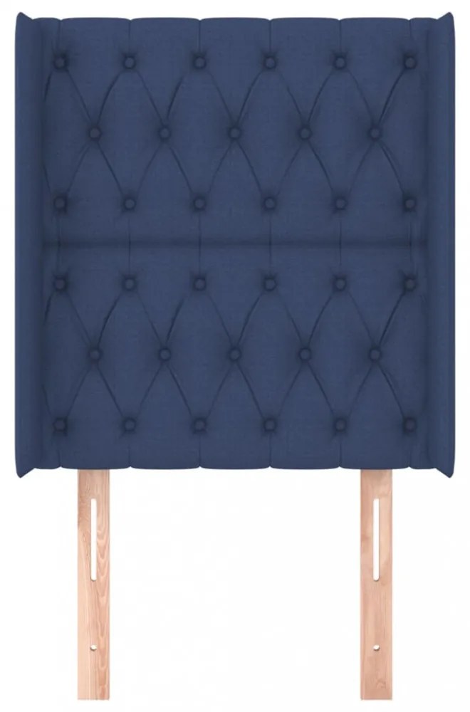 kék szövet fejtámla szárnyakkal 83x16x118/128 cm