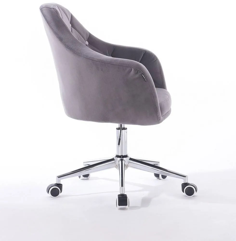 HR830CK Grafit Modern Velúr Szék Krómozott lábbal
