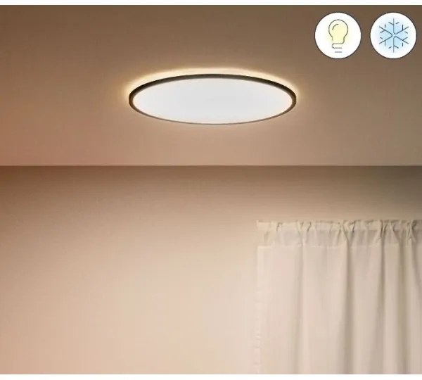 WiZ - LED Dimmelhető mennyezeti lámpa SUPERSLIM LED/22W/230V fekete Wi-Fi