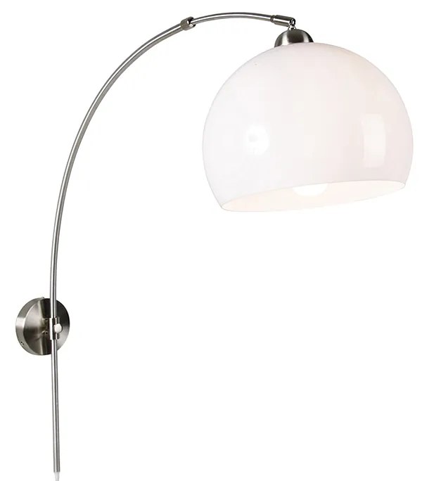 Okos fali ívlámpa acél fehér búrával, WiFi G125-tel - Bow