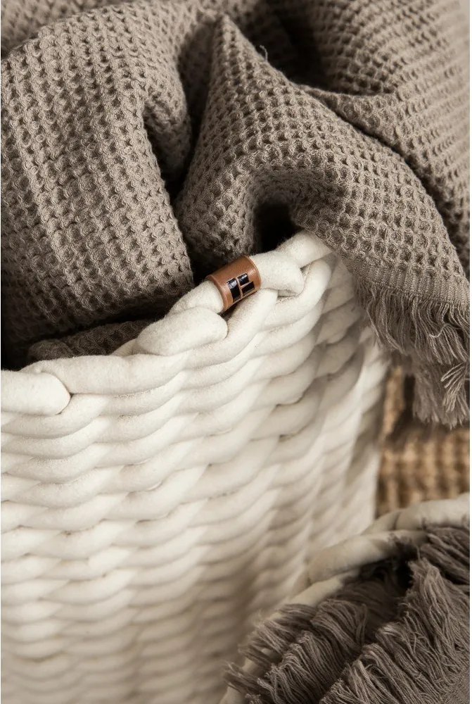 Textil tárolókosár ø 40x40 cm Peach Skin Round XL – Bigso