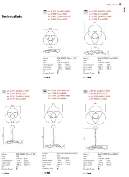 Redo 01-1801 - LED Dimmelhető mennyezeti lámpa ALIEN LED/60W/230V 3000K fehér